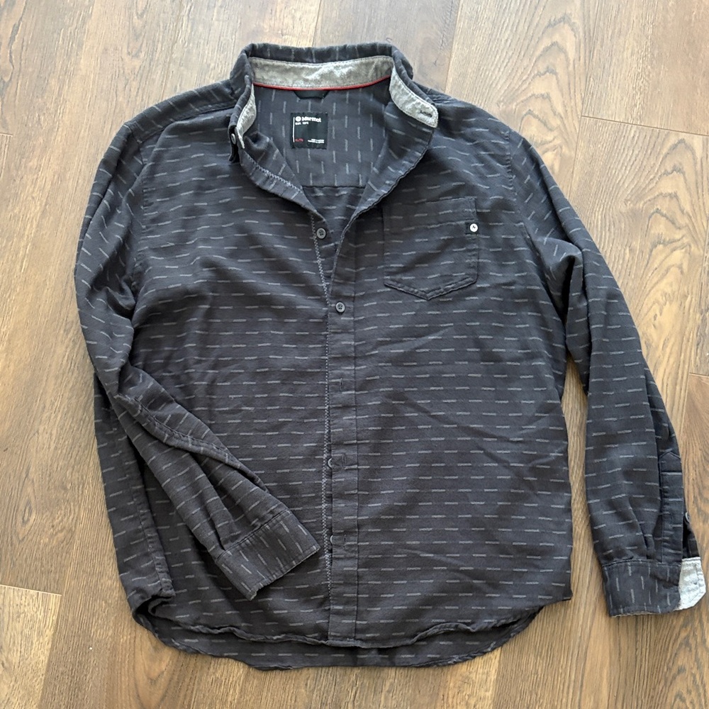 Marmot Dark Charcoal Patterned Button-Up Shirt